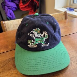 Notre Dame Fighting Irish Hat Snapback Cap STARTER Blue Green Football VTG